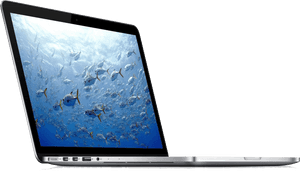 Mac Book Prowith Ocean Wallpaper PNG image with transparent background