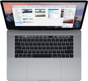 Mac Book Prowith Touch Bar Open PNG image with transparent background