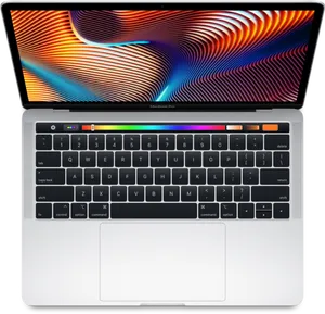 Mac Book Prowith Touch Bar Top View PNG Image