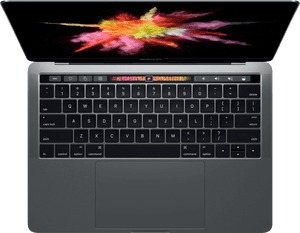 Mac Book Prowith Touch Bar Top View PNG image with transparent background