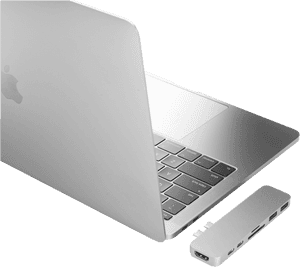 Mac Book Prowith U S B C Hub PNG image with transparent background
