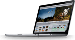 Mac Book Video Editing Display PNG image with transparent background