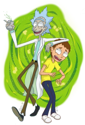 Mad Scientistand Apprentice Adventure PNG Image