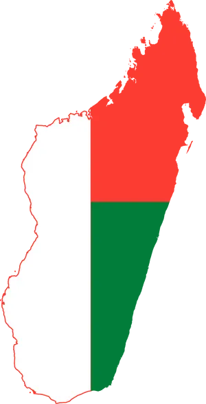 Madagascar Flag Map PNG Image