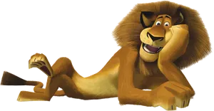 Madagascar Lion Relaxing PNG Image