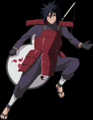Madara Uchiha Action Pose PNG image with transparent background