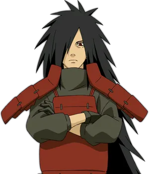 Madara Uchiha Anime Portrait PNG Image