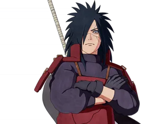 Madara Uchiha Armedand Determined PNG Image