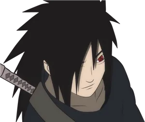 Madara Uchiha Portrait PNG Image