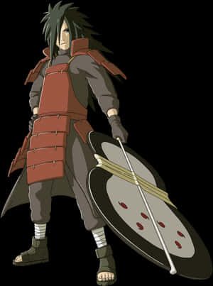 Madara Uchiha With Shield PNG image with transparent background