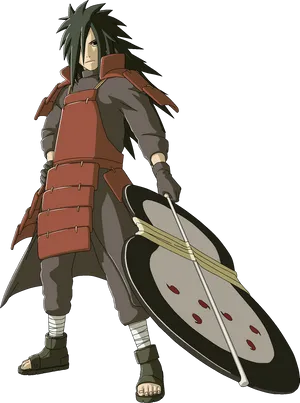 Madara Uchiha With Shield PNG Image