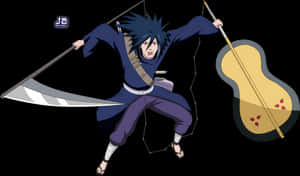 Madara Uchiha With Weaponand Guitar PNG image with transparent background