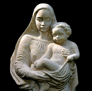 Madonnaand Child Statue PNG image with transparent background