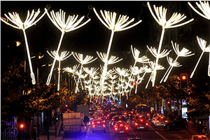 Madrid Christmas Lights Dandelion Design PNG image with transparent background
