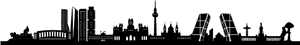 Madrid Skyline Silhouette PNG image with transparent background