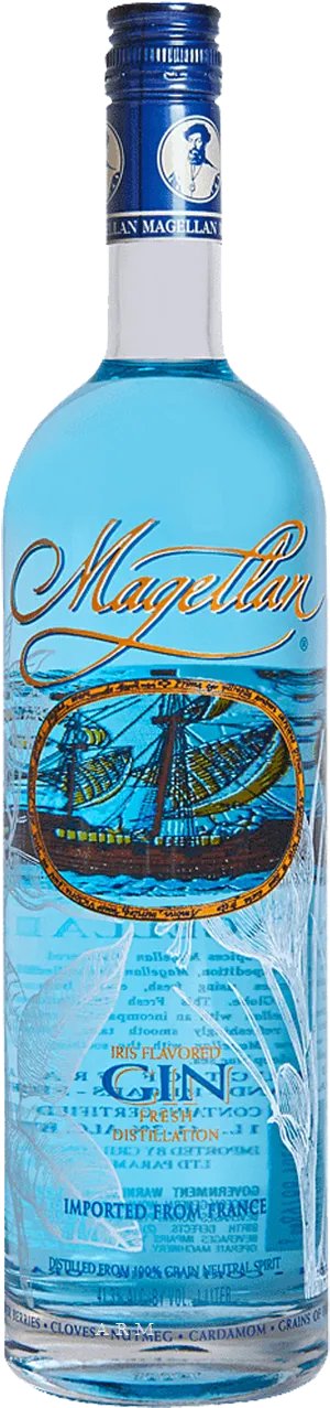 Magellan Gin Bottle Blue PNG Image