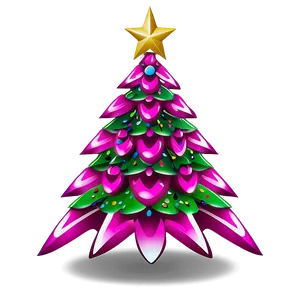 Magenta Pink Christmas Tree Png Umw72 PNG Image