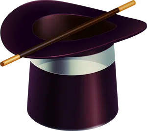 Magic Hatand Wand PNG Image