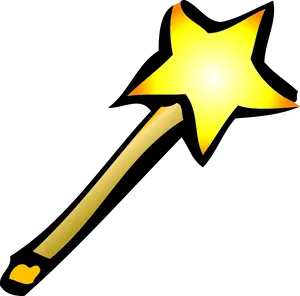 Magic Star Wand Vector PNG Image