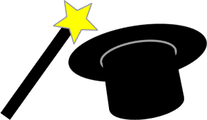 Magic Wand And Hat - Top Hat And Wand, HD Png Download PNG