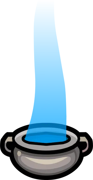 Magical Cauldronwith Blue Smoke PNG Image