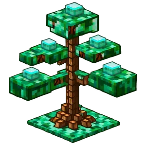 Magical Minecraft Tree Png Fot PNG Image