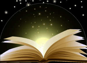Magical Open Book Night Sky PNG image with transparent background