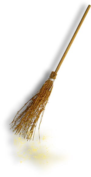 Magical Sparkling Broom Illustration PNG Image