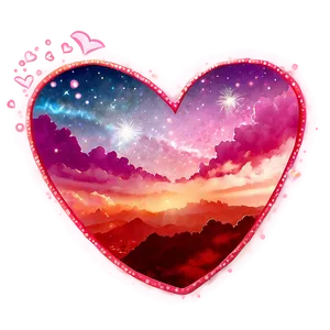 Magical Valentine's Day Night Sky Png Aom PNG Image