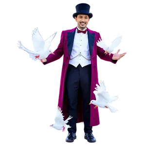 Magician With Doves Png 81 PNG Image