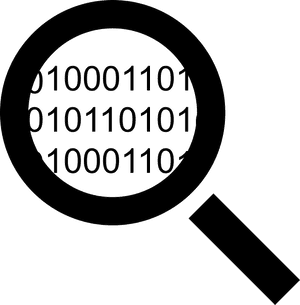 Search Code Interface Symbol Of A Magnifier With Binary - Code Search Icon, HD Png Download PNG image with transparent background