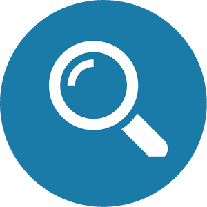 Magnifying Glass Icon Blue Background PNG image with transparent background