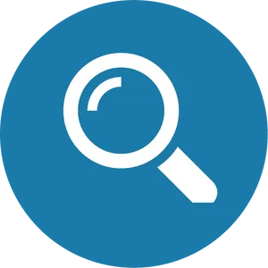 Magnifying Glass Icon Blue Background PNG Image