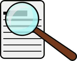 Magnifying Glass Over Document PNG Image