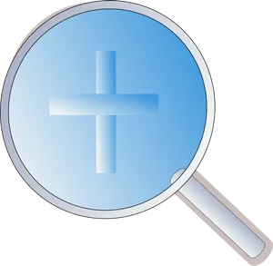 Magnifying Glass Plus Sign PNG Image