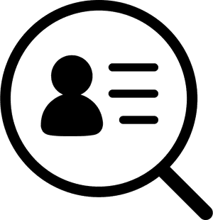 Magnifying Glass User Icon PNG image with transparent background
