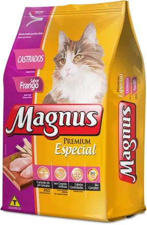 Magnus Premium Especial Cat Food Package PNG Image