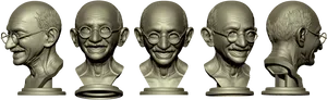 Mahatma Gandhi Bustsin Sequence PNG Image