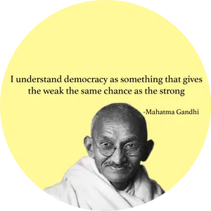 Mahatma Gandhi Democracy Quote PNG Image