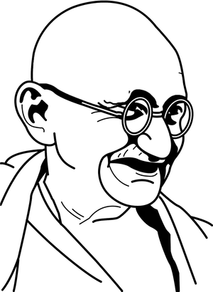 Mahatma Gandhi Iconic Sketch PNG Image