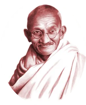 Mahatma Gandhi Portrait PNG Image