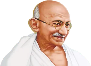 Mahatma Gandhi Portrait Illustration PNG Image