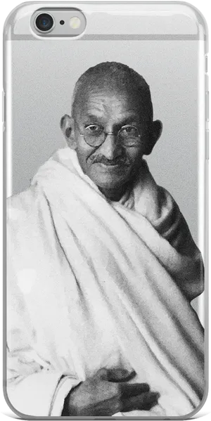 Mahatma Gandhi Portrait Phone Case PNG Image