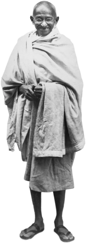 Mahatma Gandhi Standing Smile PNG Image