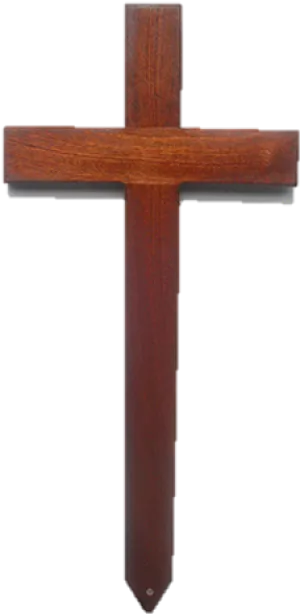 Mahogany Wooden Cross PNG Image