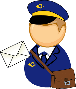 Mail Carrier Cartoon Character PNG