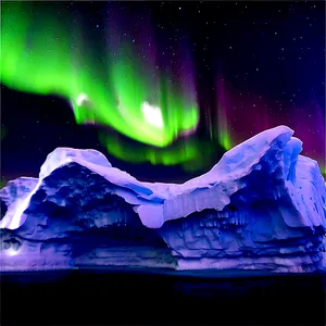 Majestic Aurora Over Icebergs Png Cko PNG Image