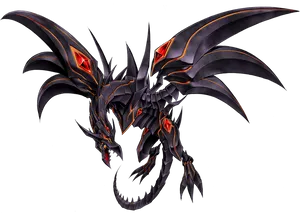 Majestic Black Dragon Artwork PNG Image