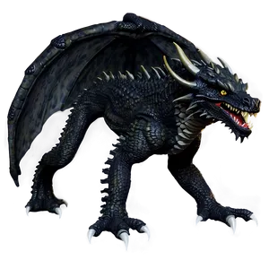 Majestic Black Dragon Png Bec91 PNG Image