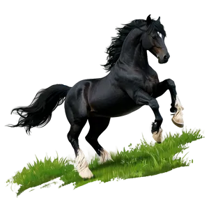 Majestic Black Stallion Png Cpe39 PNG Image